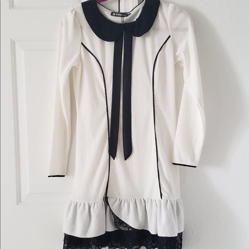 NWT Vintage style xs/s White/black collared dress